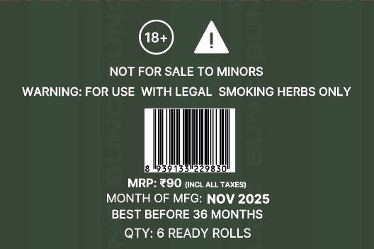 Bunc ready rolls pack of 6 prerolled cones (Bleached)