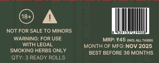 Bunc ready rolls pack of 3 pre rolled cones Bleached