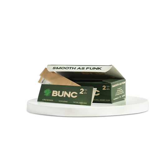 Bunc 2RT/ 2 Rolling Paper + 2 Tips/Pack of 50 Strips/Brown