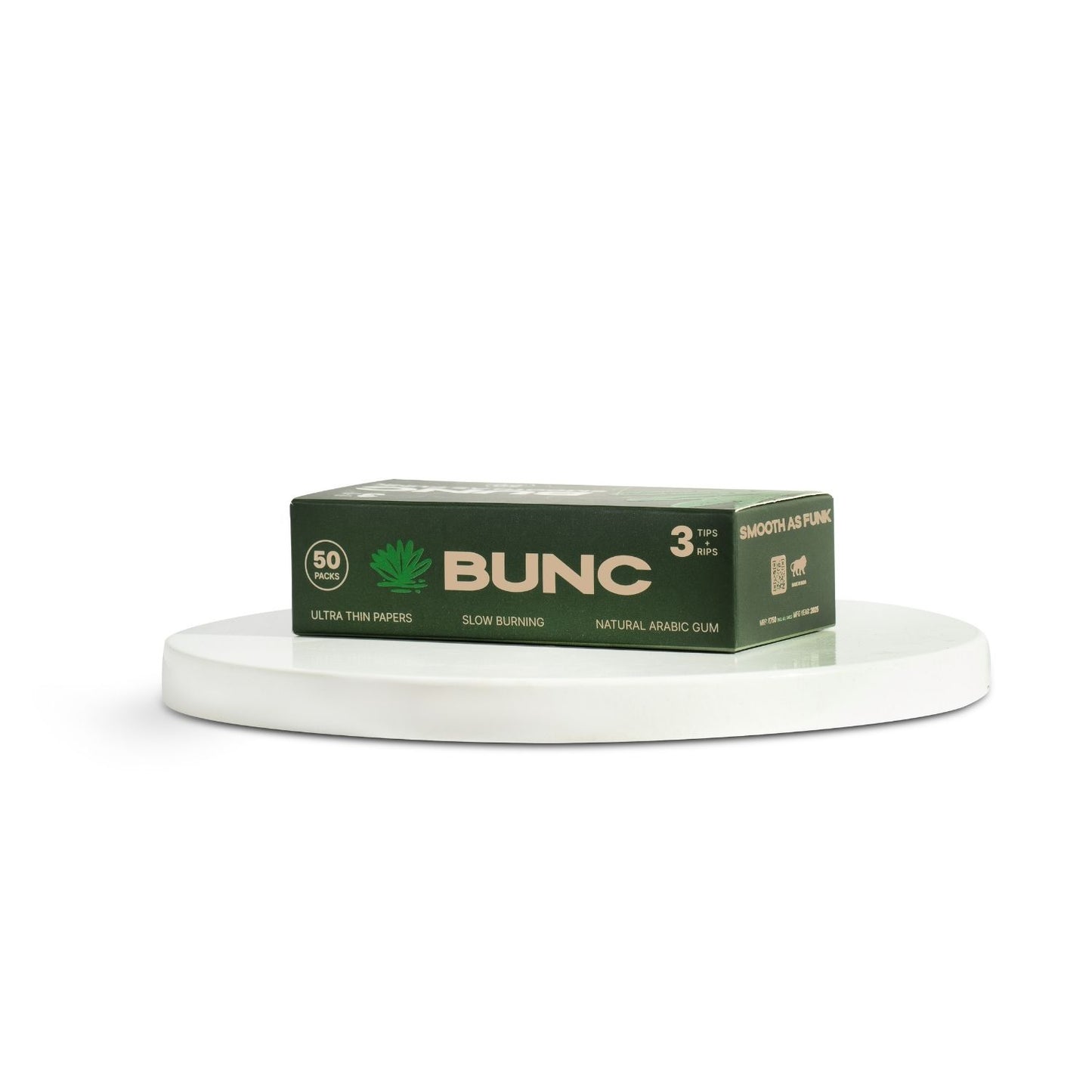 Bunc 3RT / 3 Rolling Paper + 3 Tips/Pack of 50 Strips/Brown